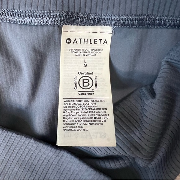 ATHLETA • Transcend Rib High-Rise 7/8 Legging Shadow Blue Size L - Picture 9 of 15